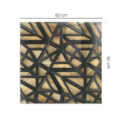 Podkładka pod kominek Geometryczne wzory z drewnianym tłem