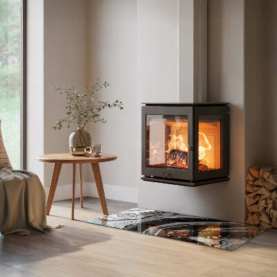 Podkładka pod kominek Linie i fale w nowoczesnym wydaniu