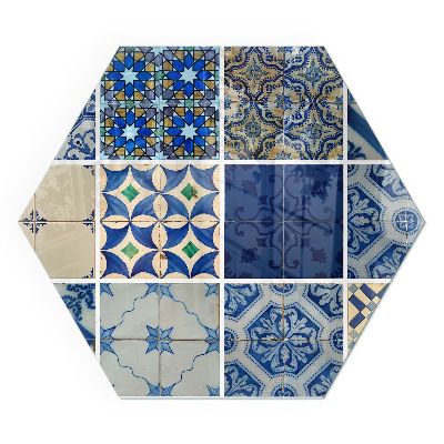 Podstawa kominkowa sześciokątna Stylowe wzory inspirowane ceramiką