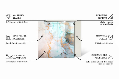 Szkło hartowane pod piec kominkowy Klasyczny design marmuru