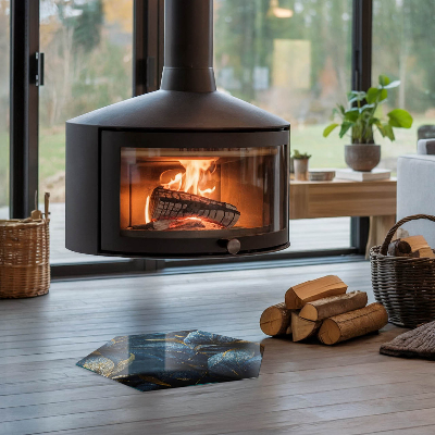 Podstawa kominkowa sześciokątna Szykowne liście w wzorze