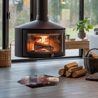 Szkło hartowane pod piec kominkowy Szczegóły kolorowych kwiatów