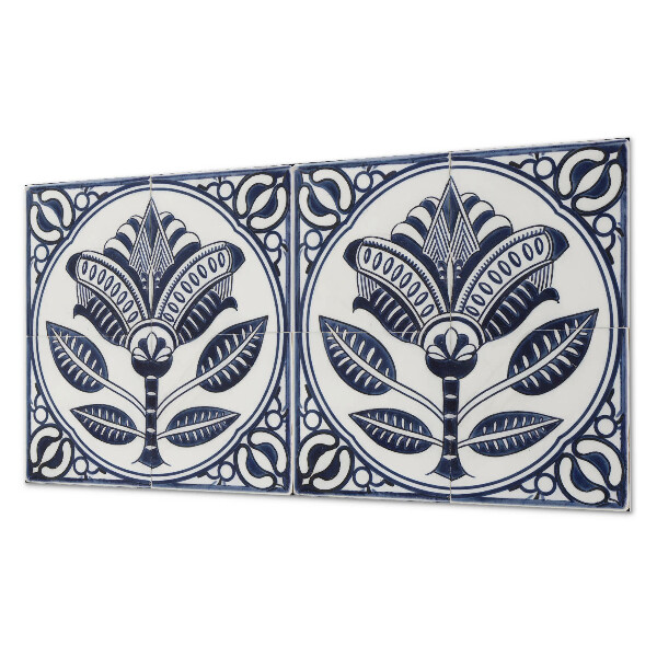 Panel ścienny Kwiatowy motyw w stylu ceramicznym