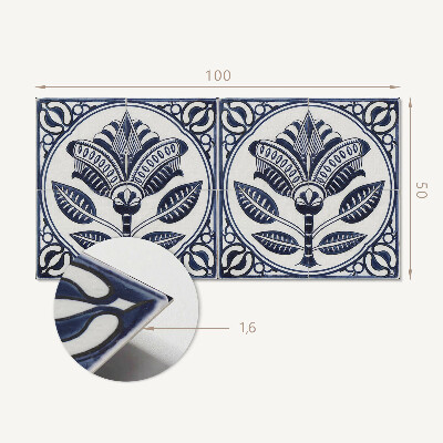 Panel ścienny Kwiatowy motyw w stylu ceramicznym