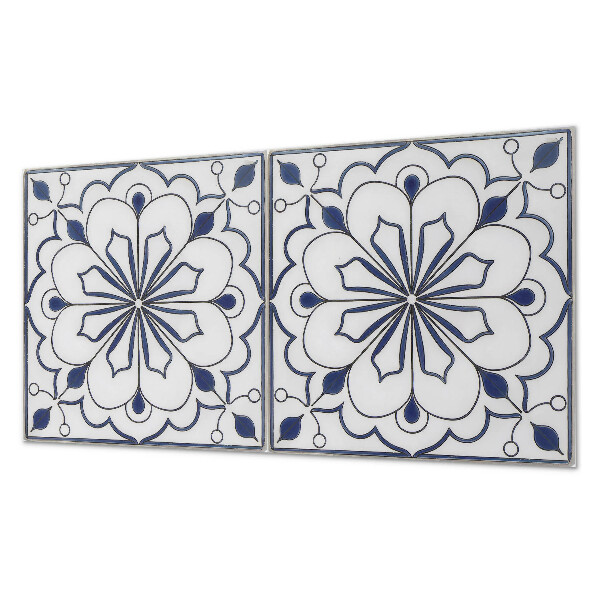 Płyta na ścianę Kwiatowy motyw w stylu ceramicznym