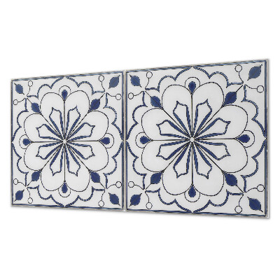Płyta na ścianę Kwiatowy motyw w stylu ceramicznym