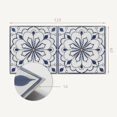 Płyta na ścianę Kwiatowy motyw w stylu ceramicznym