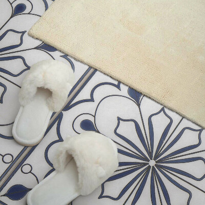 Płyta na ścianę Kwiatowy motyw w stylu ceramicznym