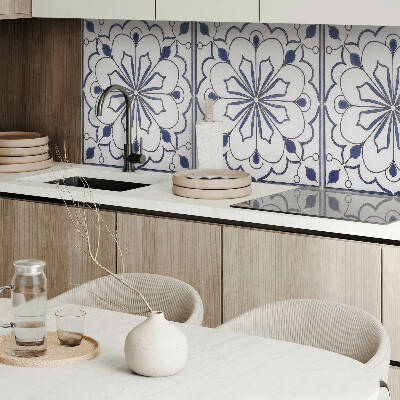 Płyta na ścianę Kwiatowy motyw w stylu ceramicznym