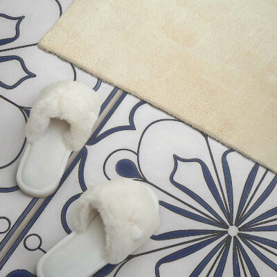 Płyta na ścianę Kwiatowy motyw w stylu ceramicznym