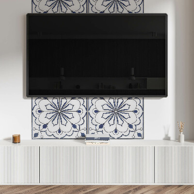 Płyta na ścianę Kwiatowy motyw w stylu ceramicznym