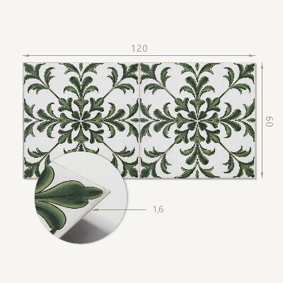 Panel winylowy Roślinny wzór na ceramice
