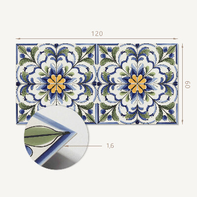 Płyta na ścianę Kwiatowy motyw w ceramicznym stylu