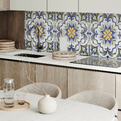 Płyta na ścianę Kwiatowy motyw w ceramicznym stylu
