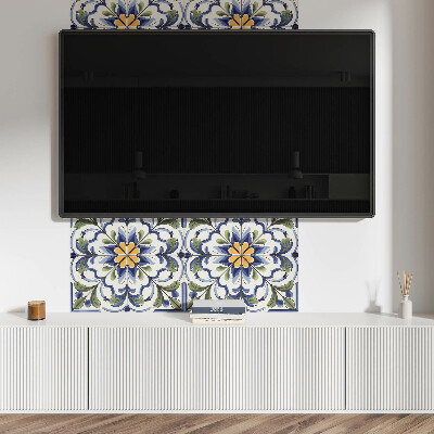 Płyta na ścianę Kwiatowy motyw w ceramicznym stylu