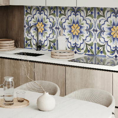 Płyta na ścianę Kwiatowy motyw w ceramicznym stylu