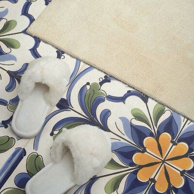 Płyta na ścianę Kwiatowy motyw w ceramicznym stylu