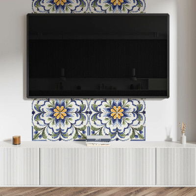 Płyta na ścianę Kwiatowy motyw w ceramicznym stylu