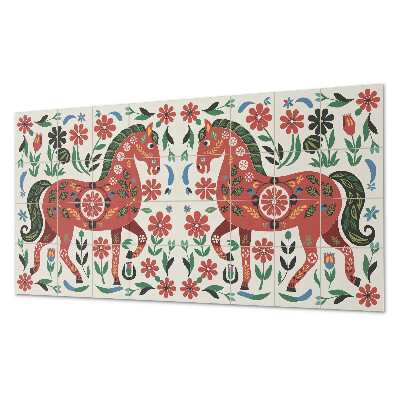 Panel winylowy Kwiatowy motyw z koniem