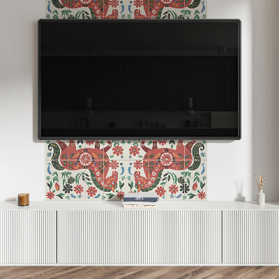 Panel winylowy Kwiatowy motyw z koniem