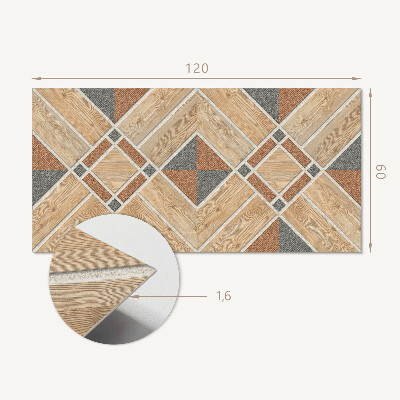 Panel ścienny Wzór geometryczny z naturalnym drewnem