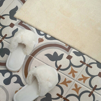 Panel winylowy Kwiatowy motyw w kratkę