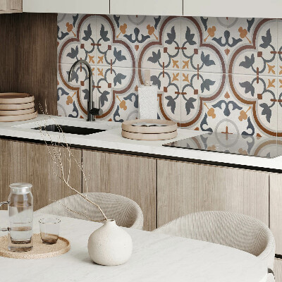 Panel winylowy Kwiatowy motyw w kratkę