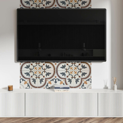 Panel winylowy Kwiatowy motyw w kratkę