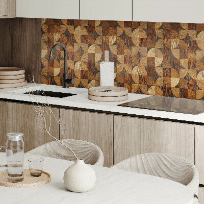 Panel ścienny Drewniany motyw w geometrycznym stylu