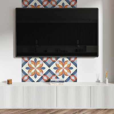 Panel ścienny Stylowy geometryczny motyw z kwiatami