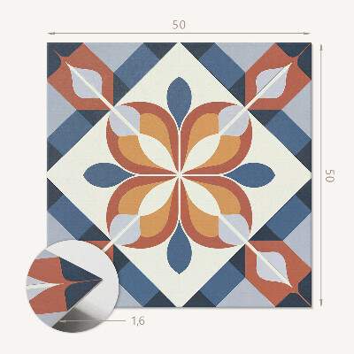 Panel ścienny Stylowy geometryczny motyw z kwiatami