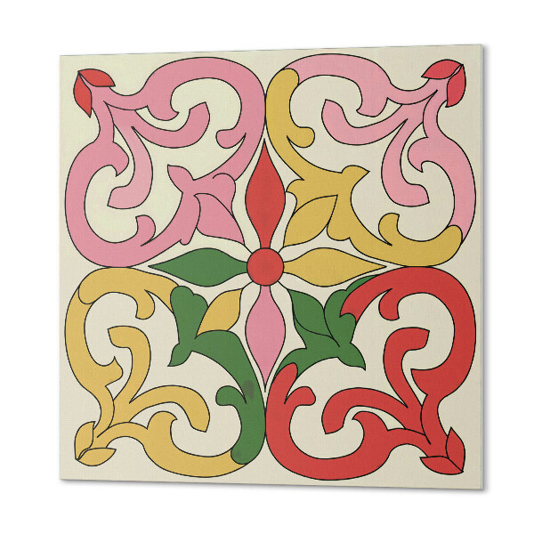 Panel dekoracyjny Kwiaty w otoczeniu eleganckich ornamentów