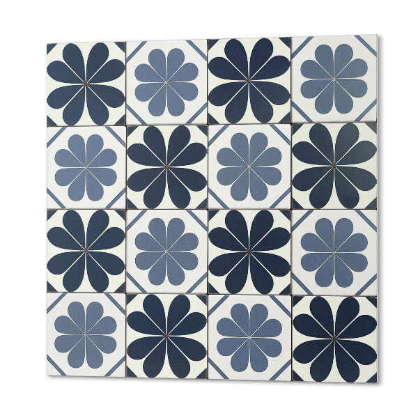 Płyta na ścianę Wzór kwiatów na ceramicznych płytkach
