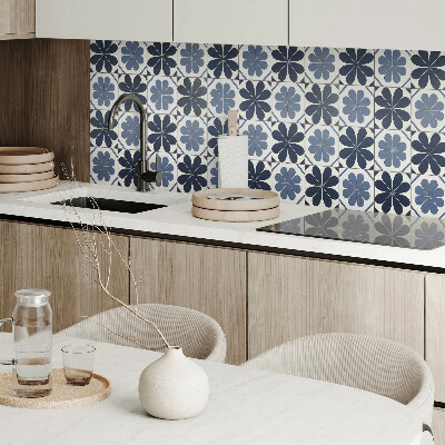 Płyta na ścianę Wzór kwiatów na ceramicznych płytkach