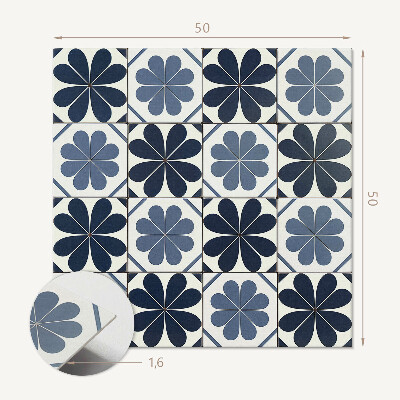 Płyta na ścianę Wzór kwiatów na ceramicznych płytkach