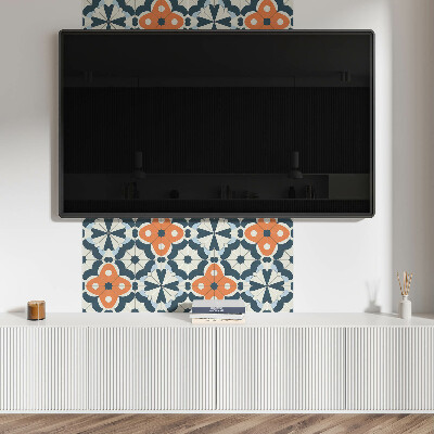 Panel dekoracyjny Kafelkowy design z kwiatami