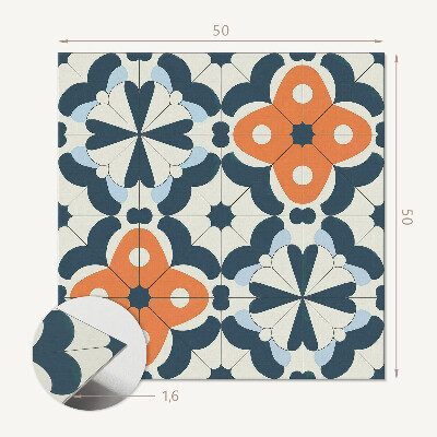 Panel dekoracyjny Kafelkowy design z kwiatami