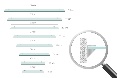 Szklana półka do łazienki wisząca transparentna
