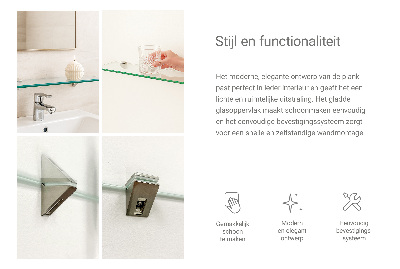 Szklana półka do łazienki wisząca transparentna