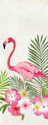 Roleta na okno Flamingi przy liściach