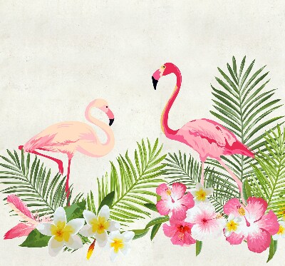 Roleta na okno Flamingi przy liściach