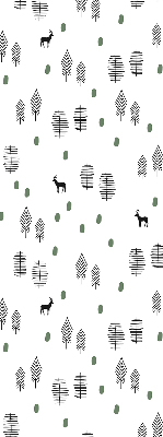 Roleta materiałowa Rysowane drzewa i jelenie