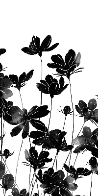 Roleta okienna Czarne kwiaty