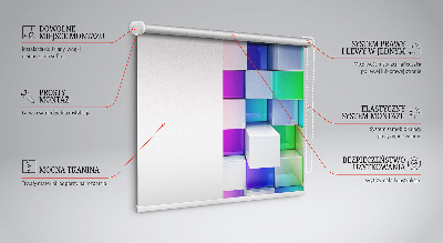 Roleta wewnętrzna Kolorowe kostki 3d