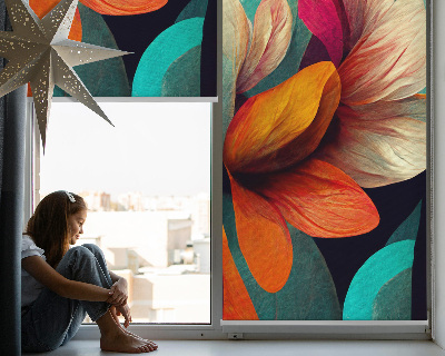 Roleta okienna Kwiaty w abstrakcji