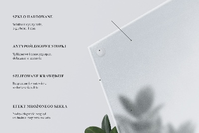 Blat szklany kwadratowy w półprzezroczystym wykończeniu