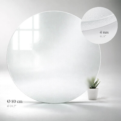 Szklany blat okrągły półprzezroczysty