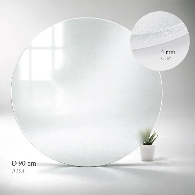 Szklany blat okrągły półprzezroczysty