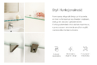 Półka wisząca do łazienki półtransparentna