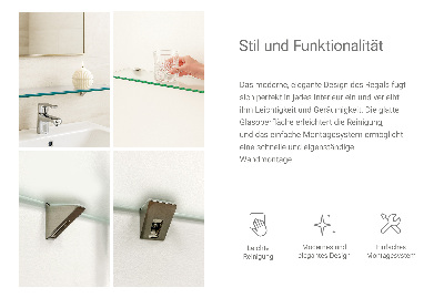 Półka wisząca do łazienki półtransparentna